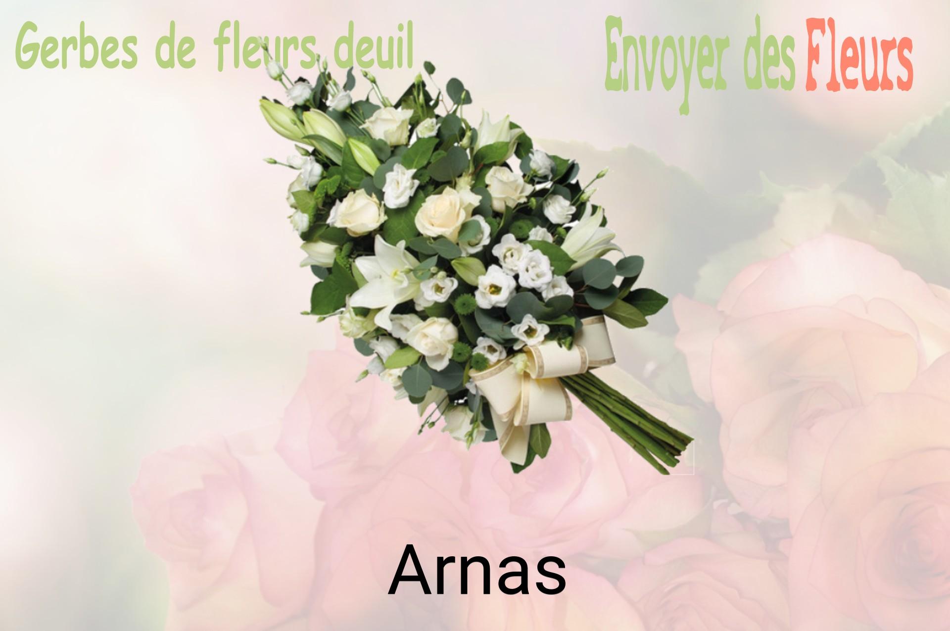 Gerbe de fleurs de deuil livrée à Arnas